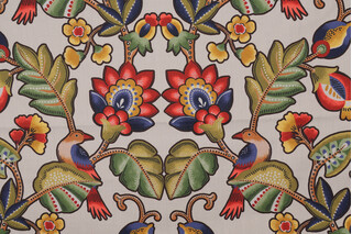 1 Yard Hamilton Monticello Printed Cotton Drapery Fabric in Linen