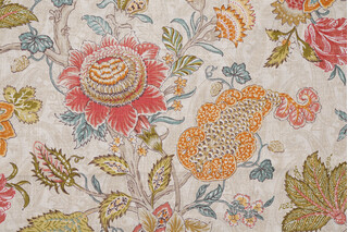 P Kaufmann Printed Linen Blend Drapery Fabric in Summer