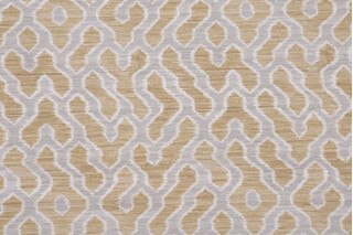 Puzzle Printed Cotton Drapery Fabric in Gold
