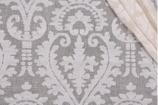 Belgian Heart Sheer Drapery Fabric in Natural