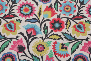 PK Lifestyles Fiesta Floral Printed Polyester Outdoor Fabric in Desert Flower 