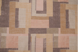 PK Lifestyles Squared Off Printed Cotton Blend Drapery Fabric in Rosewood 
