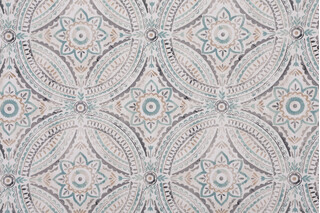 Kelly Ripa Home Blissfulness Printed Cotton Drapery Fabric in Spa 