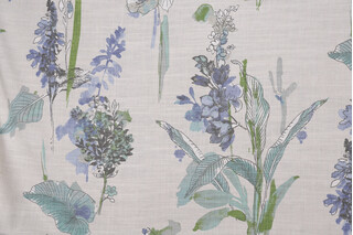 PK Lifestyles Free-Hand Floral Printed Cotton Blend Drapery Fabric in Atmosphere 