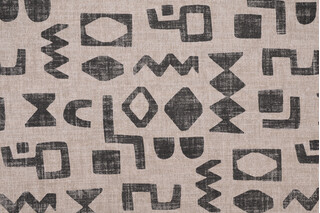 PK Lifestyles Secret Code Printed Cotton Blend Drapery Fabric in Coal 