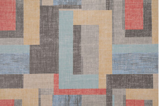 PK Lifestyles Squared Off Printed Cotton Blend Drapery Fabric in Mosaic 