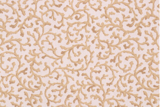 Waverly Coral Curl Printed Cotton Drapery Fabric in Sandcastle