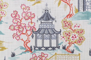 Covington Shoji Printed Cotton Drapery Fabric in 382-Summer