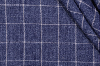 P Kaufmann Bennet Woven Linen Decorator Fabric in Indigo 