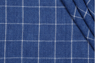 P Kaufmann Bennet Woven Linen Decorator Fabric in Cobalt 