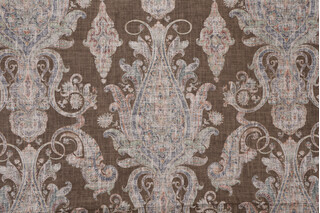 P Kaufmann Far Hills Printed Linen Blend Drapery Fabric in Oak 