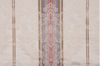Isabel Stripe Damask Decorator Fabric in Multi/Ivory 