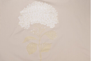 Hydrangea Embroidered Drapery Fabric in Natural 