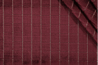 Stripe Velvet Upholstery Fabric in Wine 