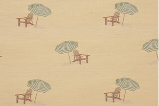 Beach Chair Tapestry Upholstery Fabric in Beach 