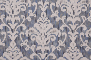 PK Lifestyles Brigitte Printed Polyester Drapery Fabric in Indigo 