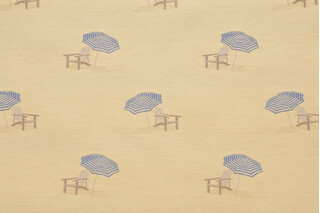 Beach Chair Tapestry Upholstery Fabric in Beach