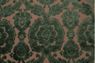 Gibson Velvet Damask Upholstery Fabric in Green
