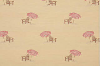 Beach Chair Tapestry Upholstery Fabric in Orange