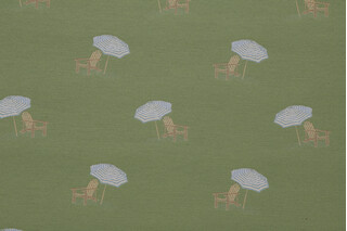 Beach Chair Tapestry Upholstery Fabric in Green