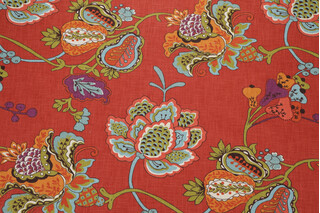 Richloom Leopold Printed Cotton Drapery Fabric in Persimmon