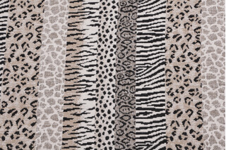 Animal Stripe Woven Chenille Upholstery Fabric in Domino