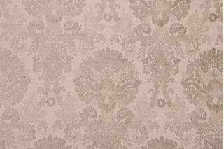 Beltran Chenille Damask Upholstery Fabric in Linen
