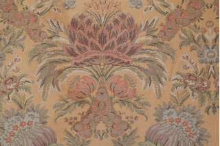Bertha Chenille Tapestry Upholstery Fabric in Gold/Multi