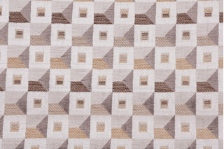 Geometric Velvet Upholstery Fabric in Natural