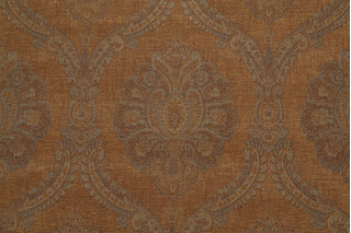 Julianne Chenille Damask Upholstery Fabric in Bronze
