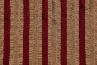 Stripe Velvet Upholstery Fabric in Red