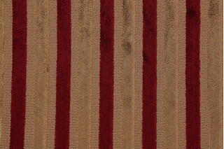Stripe Velvet Upholstery Fabric in Red