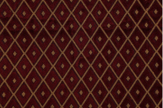 Eldon Grospoint Velvet Upholstery Fabric in Ruby/Gold