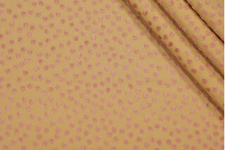 Fonthill Dotty Velvet Upholstery Fabric in Rose/Pale Gold
