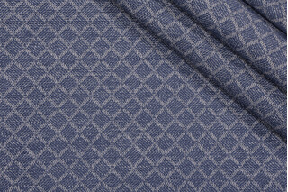 Crypton Locket High Performance Woven Chenille Upholstery Fabric in Indigo