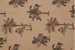 Coconut Trees Tapestry Upholstery Fabric in Dune 