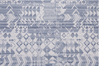 Eagleton Printed Chenille Upholstery Fabric in Blue Smoke 
