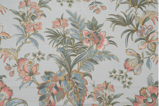 Hamilton Bellemeade Printed Cotton Drapery Fabric in Mist 