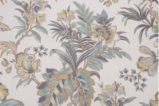 Hamilton Bellemeade Printed Cotton Drapery Fabric in Parchment 