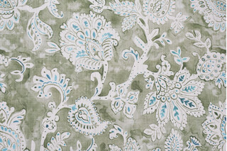 Hamilton Fresno Printed Cotton Drapery Fabric in Seagrass 