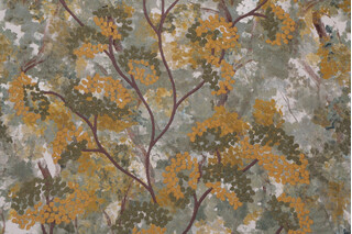 Hamilton Marion Printed & Embroidered Cotton Drapery Fabric in Evergreen 