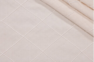 Broad Rope Trellis Woven Decorator Fabric in Beige/Beige