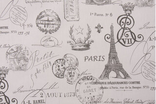 Premier Prints French Stamp Twill Printed Cotton Drapery Fabric in Sherbet Gray