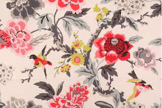 Waverly Candid Moment Printed Cotton Drapery Fabric in Ebony