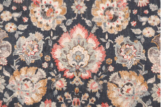 Covington Nottingham Printed Linen Blend Drapery Fabric in 54-Sapphire