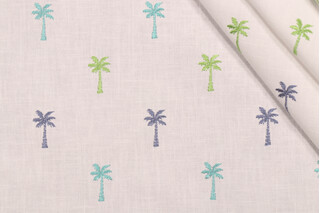 Covington Pindo Palm Embroidered Drapery Fabric in 548-Isle Water