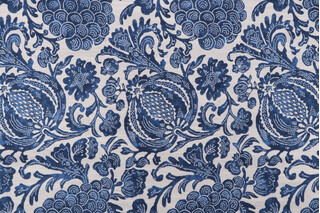 P Kaufmann Bountiful Printed Drapery Fabric in Indigo