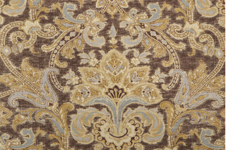 Thibaut Leopold F93304 Printed Cotton Drapery Fabric in Dark Brown