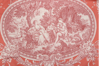 Thibaut Biltmore F97313 Printed Cotton Drapery Fabric in Red on Coral