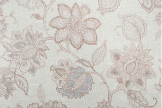 Belle Maison Celine Printed Linen Blend Drapery Fabric in Natural